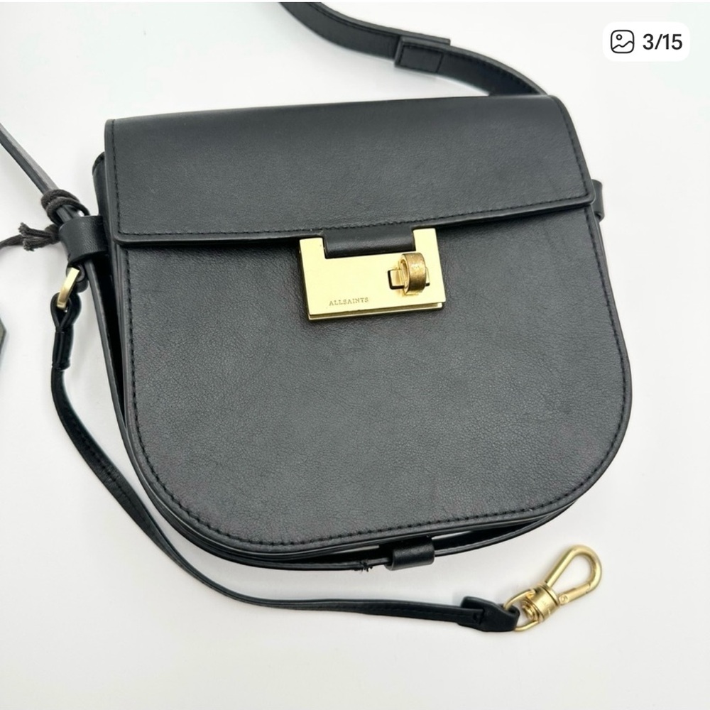 All Saints Ida Leather Crossbody Bag - Picture 3 of 15